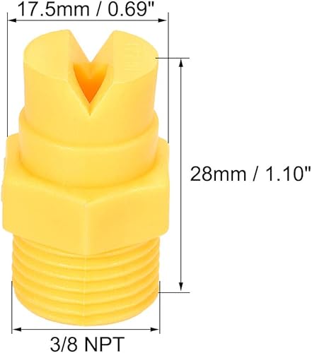Miniatura 2 de uxcell Punta de pulverización de ventilador plano, boquilla de PP de rosca macho 38NPT, 3 piezas (65 grados, diámetro de orificio de 0.142 in)