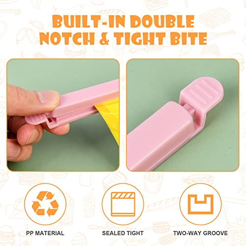 Image of AUAUY 30 PCS Plastic Sealing Clips for Food Packages, Reusable Barrette-style Design Snack Bag Clips, Multipurpose Food Bag Clips for Kitchen and Home Storage, 5.9in, 4.72in, Candy Color (3 Colors)