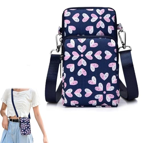 EUYKQNOI Bandolera Pequeña Mujer de Nailon,Bolso de Teléfono Móvil para Mujer, Mini Bolsos Bandolera, Bolso de Teléfono Movil, Bolso Cruzados de Nailon, para teléfonos móviles y Correa Ajustable