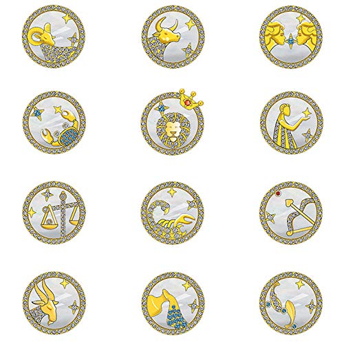 Collar original de doce constelación para mujer cadena de plata de ley con moneda roja colgante de tanabata regalo platino oro rosa oro blanco Cover