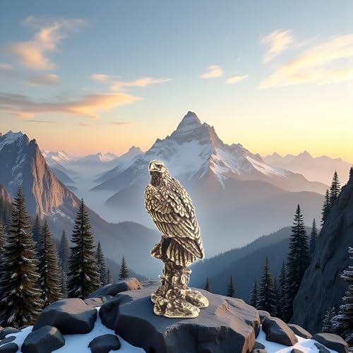 Estatua vintage de águila de latón de 1 pieza miniatura 3