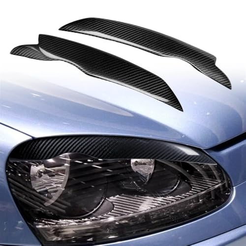 Sourcil phare voiture Golf 5 V MK5 2005-2009 couverture paupière phare fibre de carbone - 3