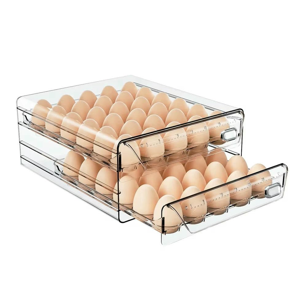 Transparenter Eierbehälter für Kühlschrank, Eierhalter für Kühlschrank, stapelbarer Aufbewahrungsbehälter, Frischebox