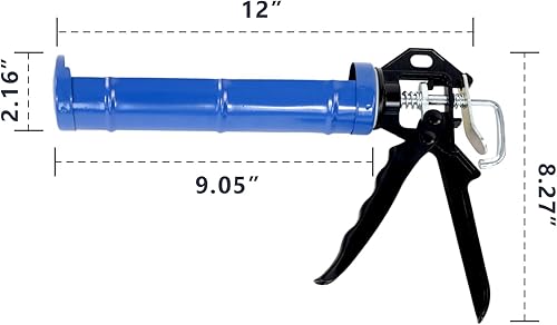 Miniatura 2 de TILER Pistola de calafateo de 9 pulgadas con herramientas de calafateo, pistola de silicona sin goteo con agarre cómodo para todos los calafateos,