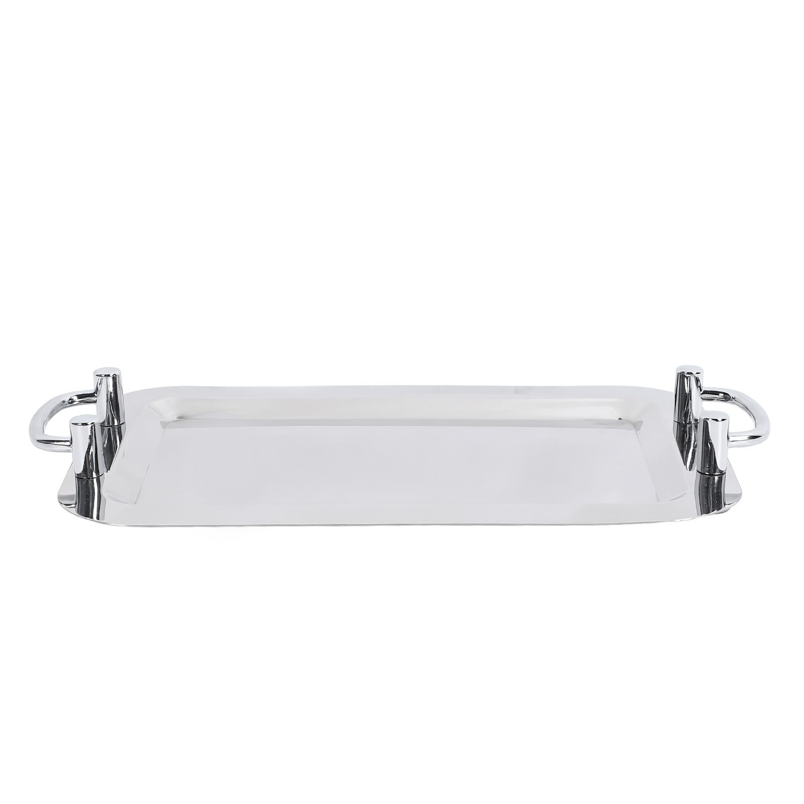 Platos de Buffet de Acero Inoxidable, Bandeja para Servir con Acabado de Espejo, Bandeja Organizadora con Asa, Ideal para Hoteles, Restaurantes y Recepciones de Bodas (Rectangular (Largo