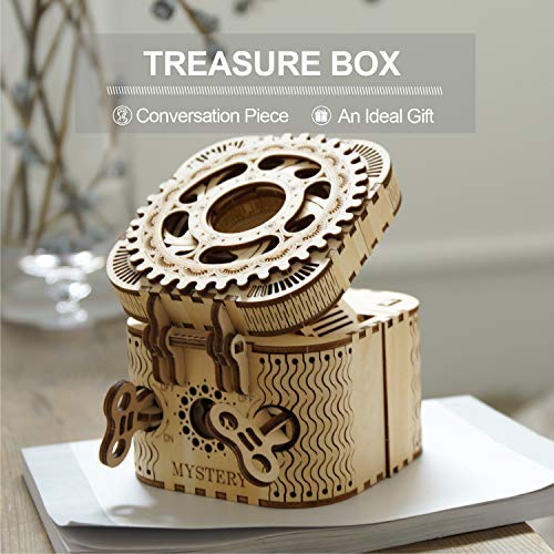 ROKR 3D Wooden Puzzle Password Box Model Kits for Adults and Teens to Build Combination Lock Mechanism Christmas/Birthday - Image 2