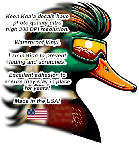 Image of Mullet Duck Sticker - Bumper Sticker Vinyl Decal, Duck Hunting Stickers, Mallard, Blue Collar Stickers, Duck Stickers, Funny Stickers, Meme Stickers, Funny Stickers for Adults, Truck (2 Pack 4 Inch)