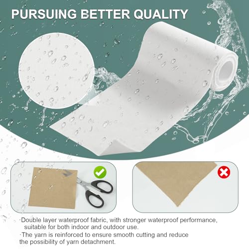 Image of Linen Canvas Repair Tape, 4x63 Inches White Waterproof Self-Adhesive Patch for Outdoor Gear, Durable Fabric Tape for Boat Covers, Tents, Couch,Sofas, Sun Shades, Awnings, and Lounge Chairs