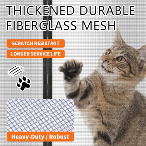 Magnetic Screen Door 38'' x 83'', Heavy Duty Fiberglass Screen Mesh for Summer Use ,Hands-Free, Pet & Kid Friendly for Patio Sliding & Front Doors (Gray Summer Screen, Fit Door Size 36''x82'') - image 4
