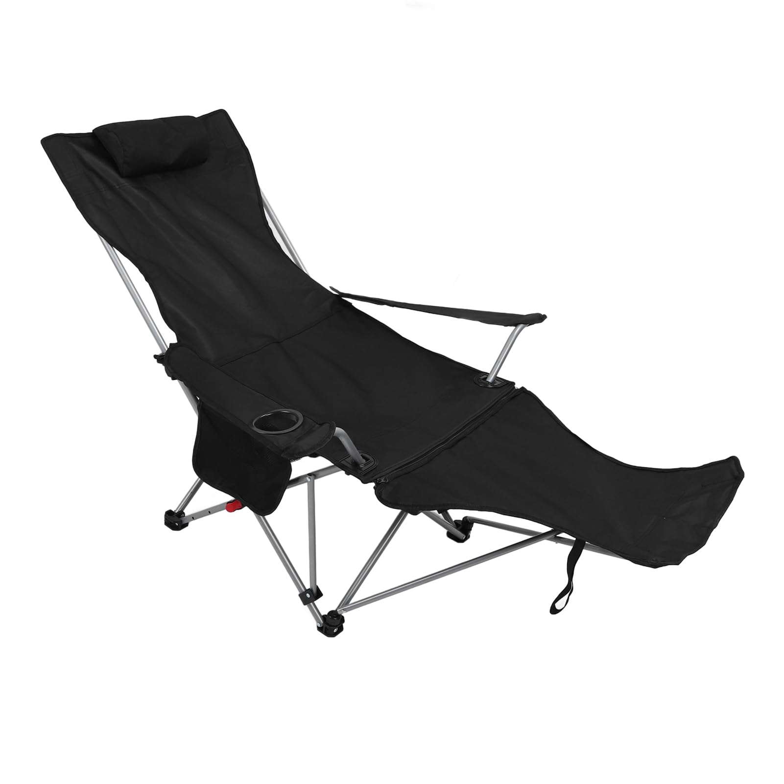 aqxreight 900D Oxford Camping Lounge Fotela - 4 Pozycyjny Fotelik z Odłączanym Podnóżkiem do Relaksu na świeżym Powietrzu (BLACK)