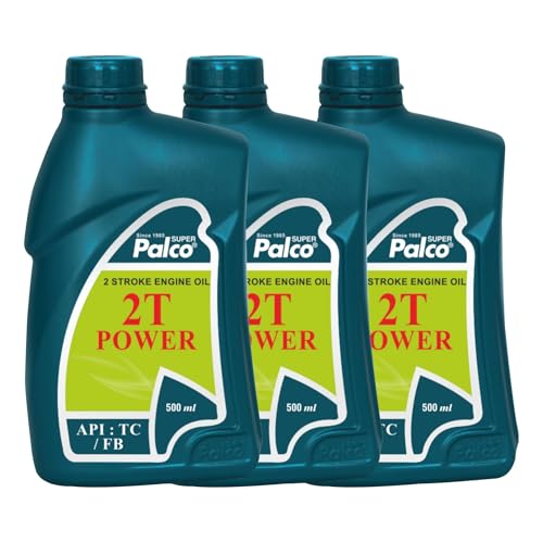 Image of PALCO 2T Power Engine Oil 500ml (Pack of 3), 2T Stroke Engine Oil for Bike & Scooter Auto Rickshaws Petrol Mix Additive Semi-Synthetic Bike Oil 3 Wheeler Tillers Chain Saws API TC FB