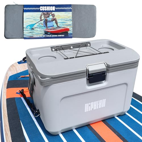 Niphean 4-Layer Insulated Paddle Board Cooler Box - 60 Hours Ice Retention, Convertible Seat on...