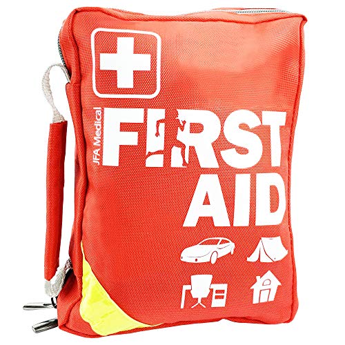 JFA Medical - Bolsa para kit de primeros auxilios, 185 unidades, para el hogar, lugar de trabajo, coche, viajes y al aire libre