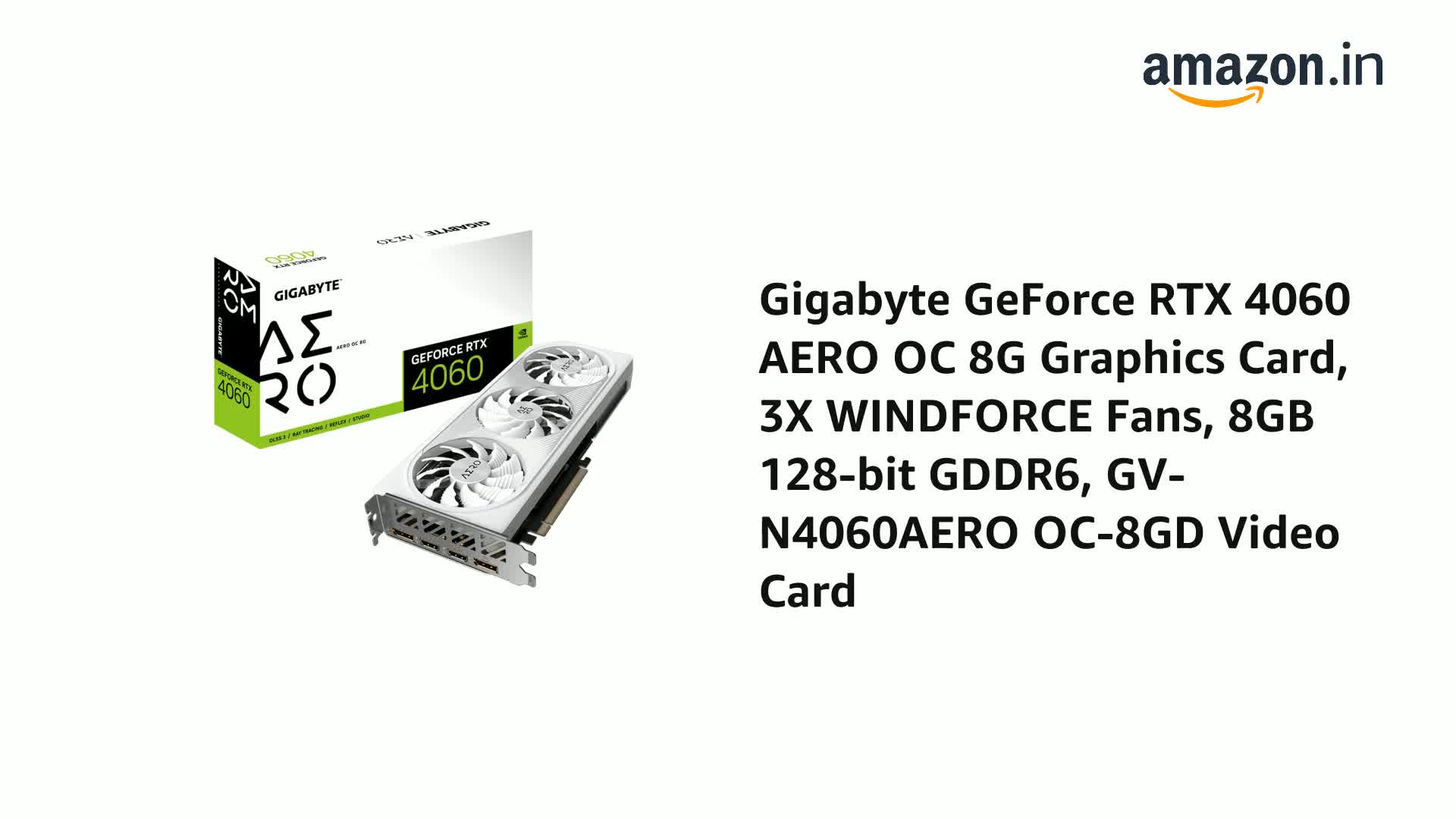 Amazon.in: Buy Gigabyte Geforce RTX 4060 Aero Oc 8G Graphics Card