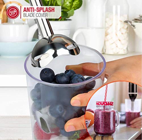 Hand Blender,mixer food processor Stainless Steel, juicers Hand Stick Blender Mixer Vegetable Meat Grinder, 600ml Smoothie Cup - 5 speed (Color : 750W) - Image 6
