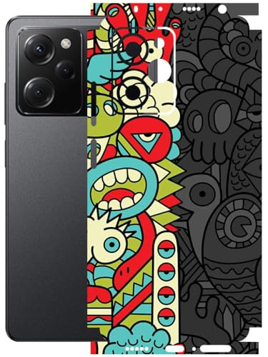 Image of AtOdds - Full Body Back Screen Guard Protector Film - Lamination Wrap Skin Sticker Compatible with Poco X5 PRO (5G) | Scratchproof Matte Finish (Graffiti50)