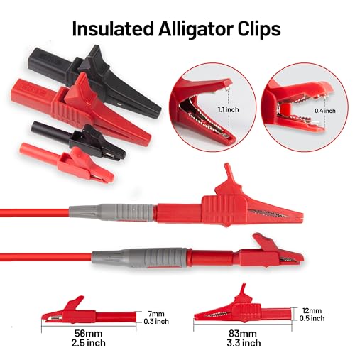 Image of 27-Piece Multimeter Test Leads Kit, Professional Test Lead Set with Gold-Plated Probes, Alligator Clips, Test Hooks, Back Probe Pins for Automotive, Industrial & Home Electrical Testing