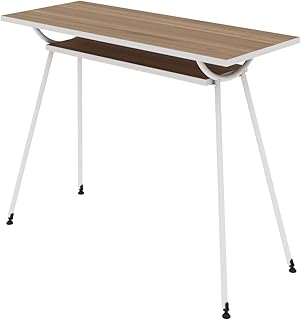 LEVIRA – Mesa de Oficina, Escritorio, Mesa de Ordenador, Kost ARC - 100 x 75 - Nogal Tróia Y Blanco