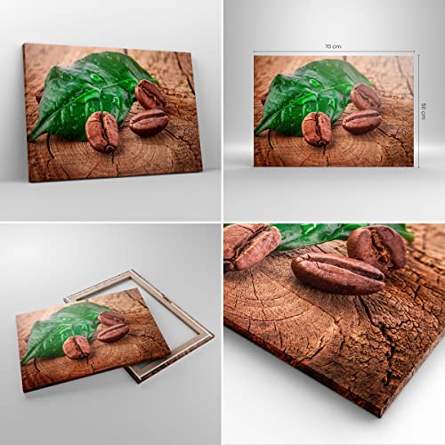 Tableau modern café graine de plante 70x50cm déco salon - 2