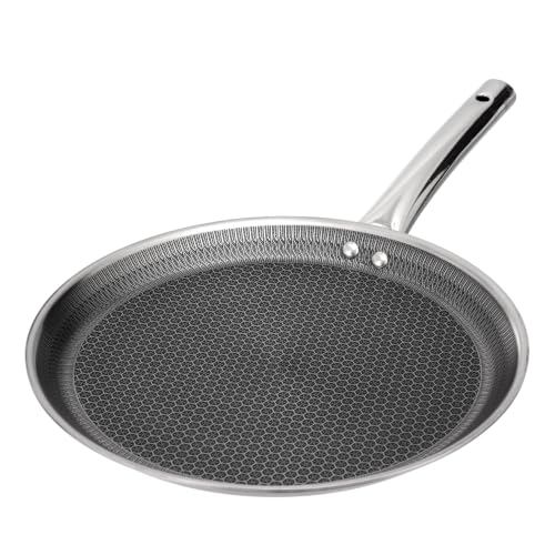 Image of Lifelong Triply Honeycomb Dosa Tawa for Kitchen | 3-Layered SS Construction | Nonstick Coating | 2.5mm Thickness | Scratch-Resistant | Even Heating with Less Oil | Gas & Induction Compatible (30cm)