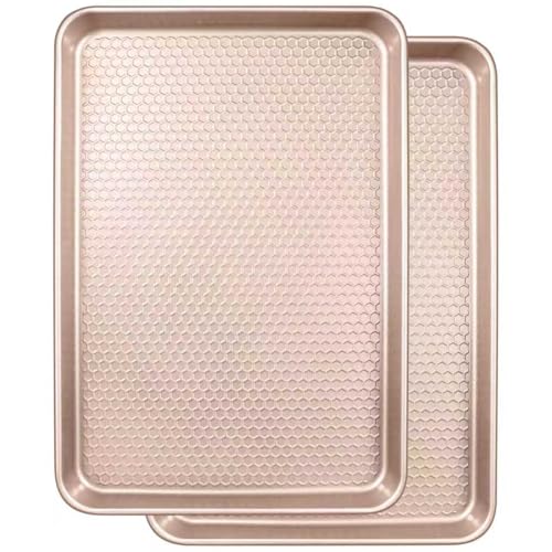 Wildone Baking Sheet Pan Set of 2, Honeycomb Embossed Nonstick Cookie Sheet