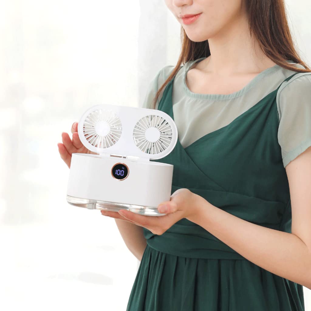 Difusor de Aceite Esencial de ultrasonido de 400 ml, humidificador y Ventilador de Niebla fría 2 en 1, Funcionamiento silencioso, luz Nocturna cálida para el Dormitorio del hogar