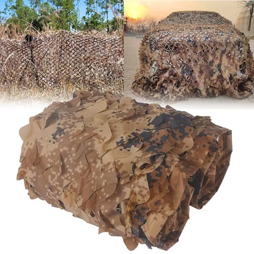 Malla de Camuflaje, Red de protección Solar, Redes de Camuflaje, Diferentes tamaños, para Camping Exterior, observación de aves, Fotografía, Decoración Militar, Caza, Jardín, Ocultacion(2x5.0m/6.5x16.