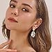 MUYAN Two Tone Statement Dangle Earrings for Women Trendy Hammered Drop Earrings Fashion Jewelry
