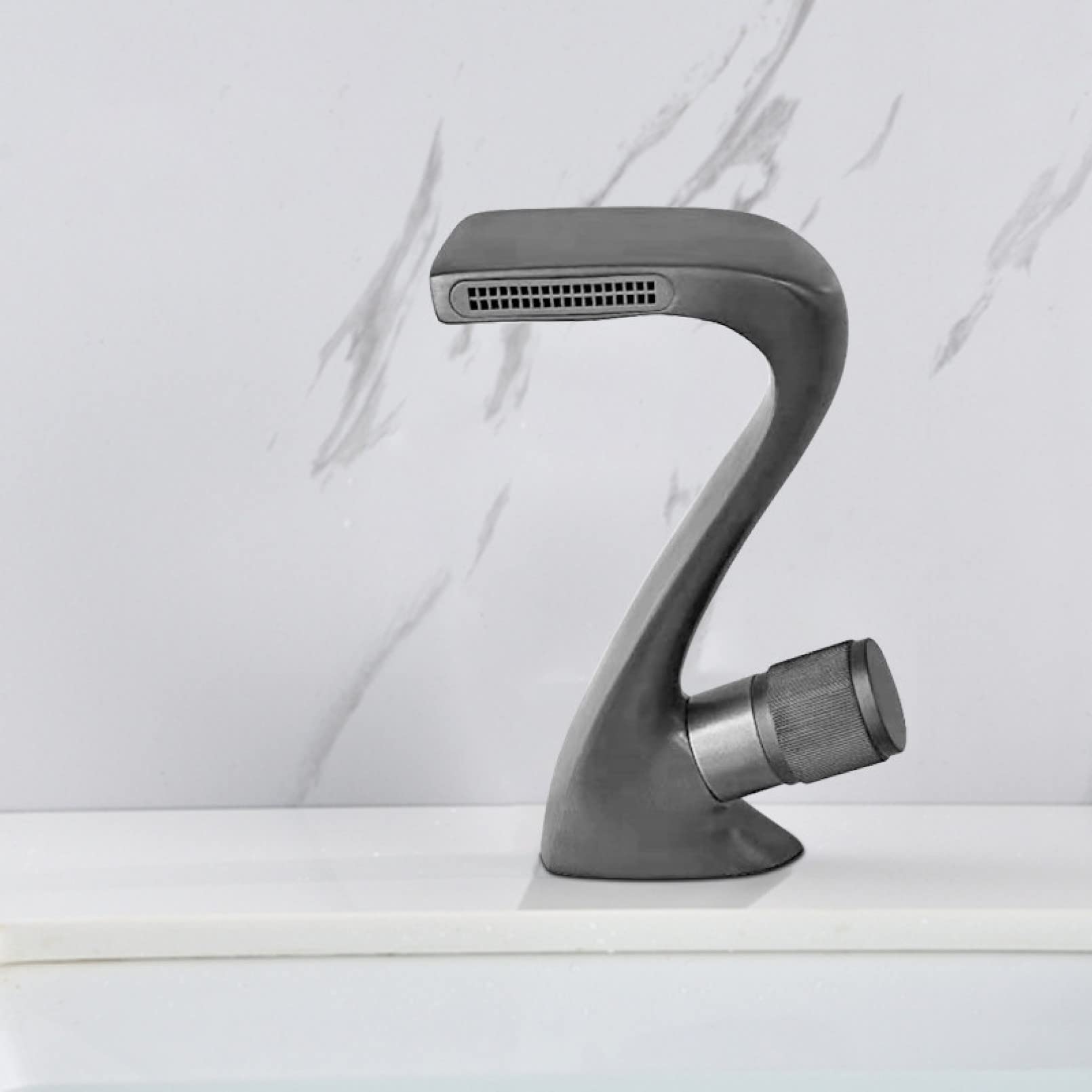 ZQFHSX Brass Basin Faucets Bathroom Mixer Tap Grey Washbasin Faucet Lavotory Crane for LWX