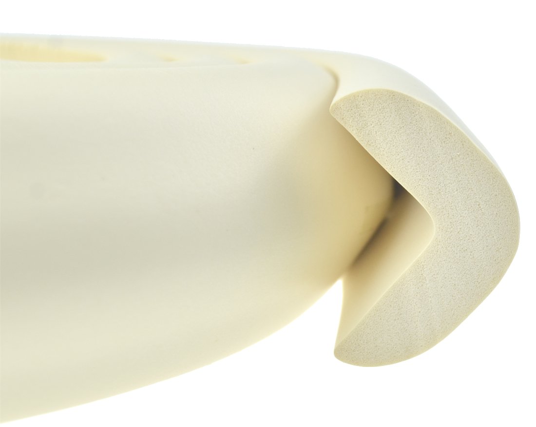 FiveSeasonStuff® All Season Toddler Baby Kids Foam Sponge Cushion Table Edge Corner Guards / Corner Protectors / Edge Protectors / Multi-Purpose Edge Wrap Cushion Guards / Edge Cushion / Corner Cushion / Childproofing Kit / Child Safety / Glass Wood Protectors / Frame Guard Protectors / Helps to Reduce Injuries like Bumps and Bruises for Toddler Baby Kids Adults / Choose from 80 Different Foam Guard Kits Below (Jumbo Beige 1*2Metre L-Profile Foam Edge Guard (T: 5-14mm) LM91)