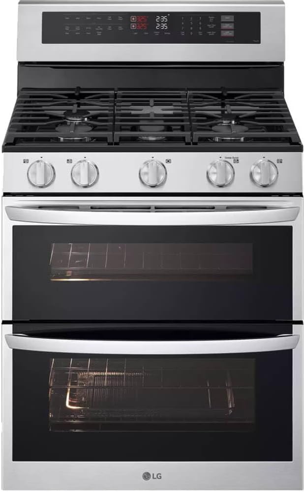30 in. 6.9 cu. ft. 5 Burners Smart Wi-Fi Freestanding Double Oven Gas Range in Stainless Steel with Probake Covection