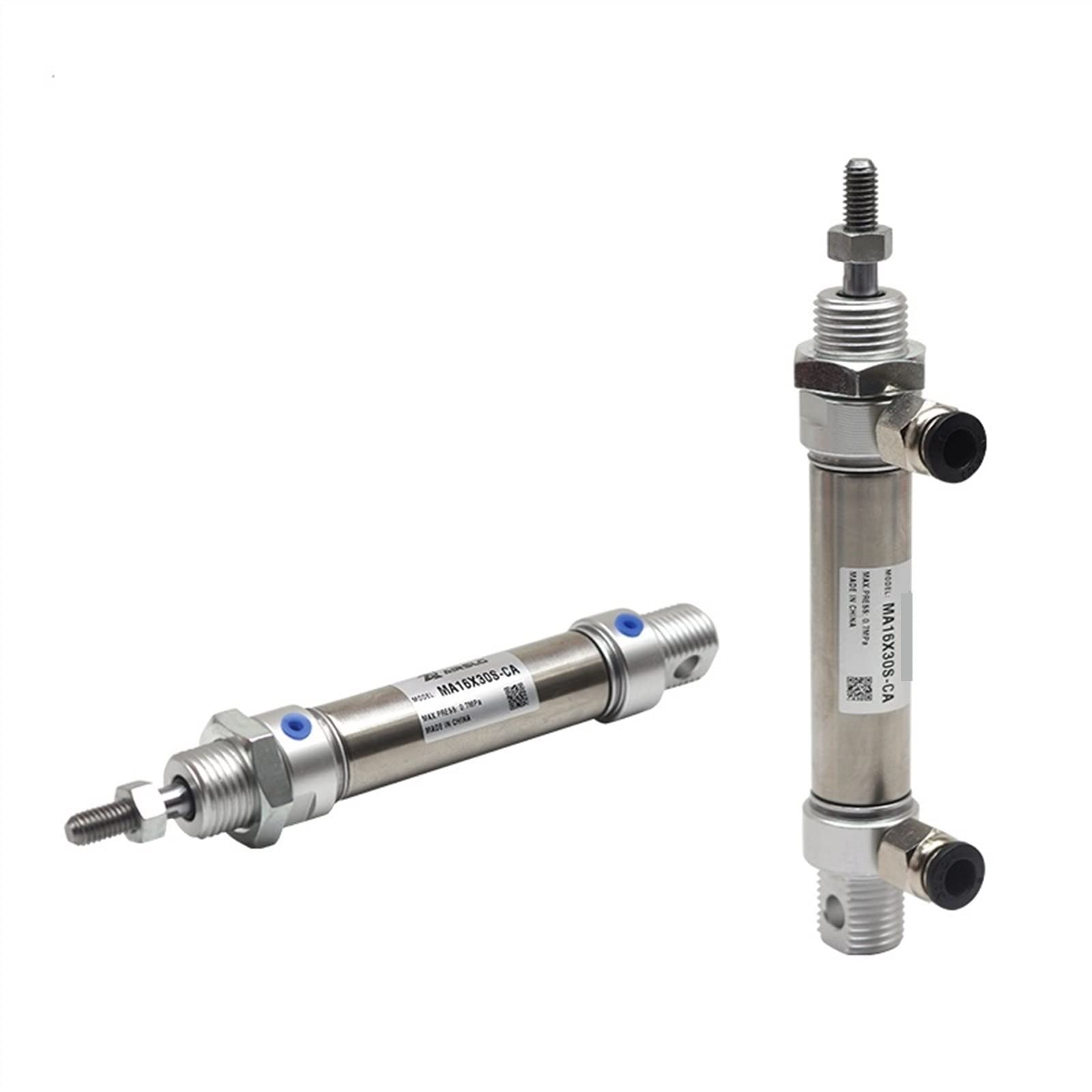 Pneumatischer Edelstahl-Luftzylinder Bohrung 32 mm 10-300 mm Hub Double Action Rundzylinder MA32x100S-U-CM 1St(MA32X10S,-U Flat-end type)