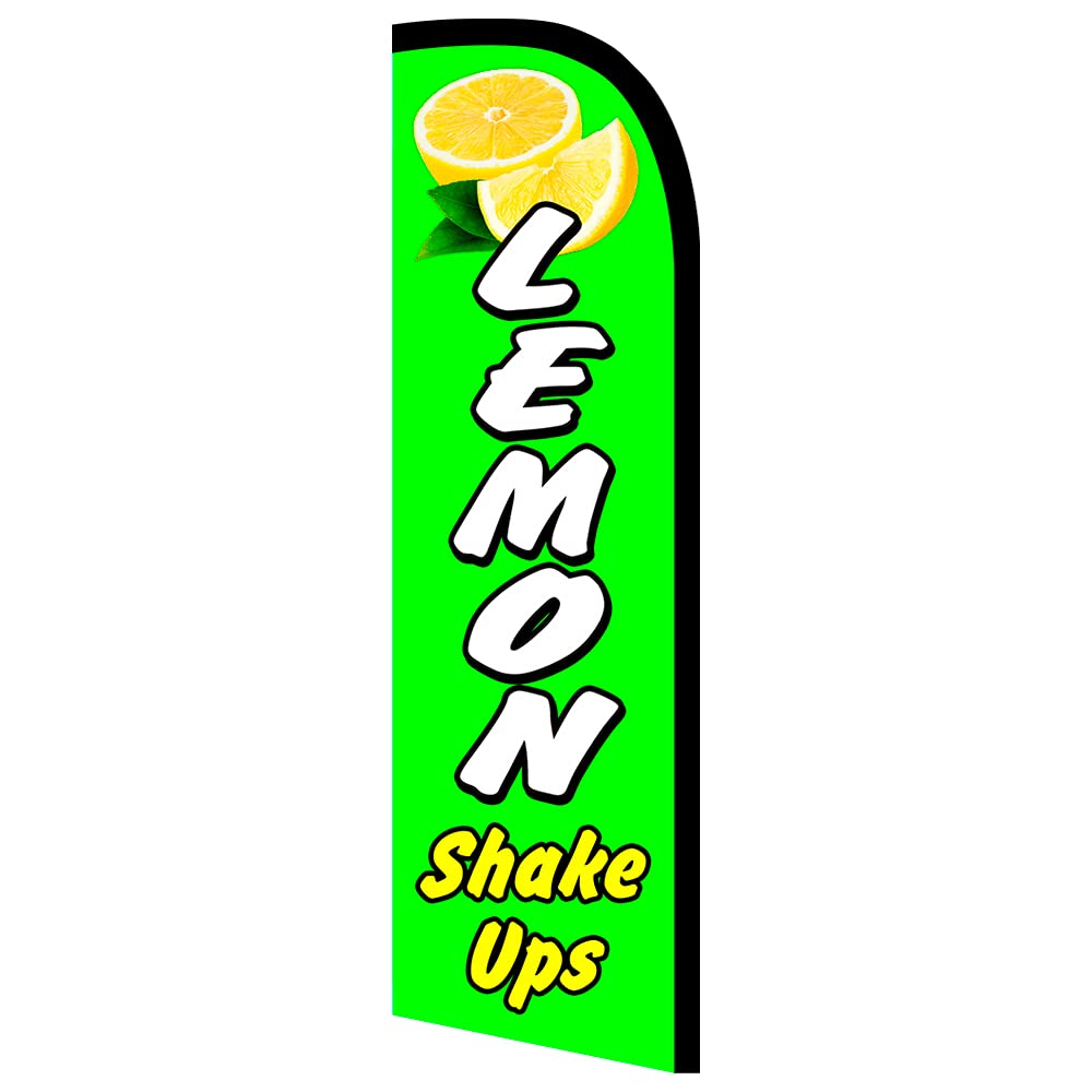 Vista Products Lemon Shake Ups Premium Windless Polyknit Feather Flag (3 x 11.5 feet)