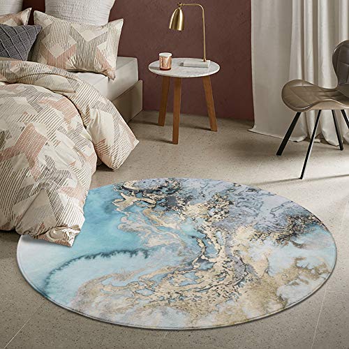 Lahome Marble Pattern Round Area Rug - Image 3
