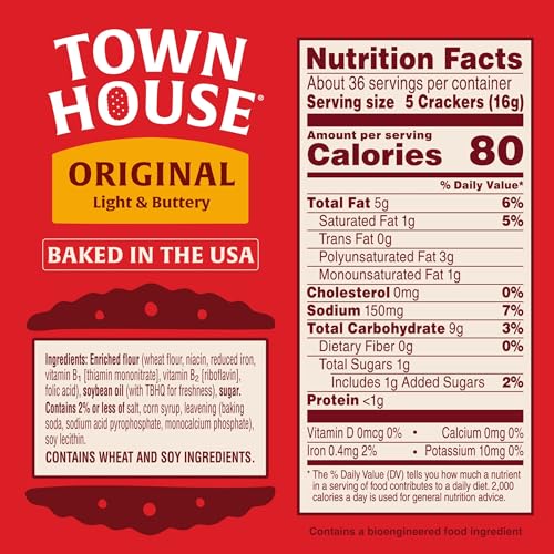 Image of Town House Oven Baked Crackers, Holiday & Party Snacks, Original Family Size 20.7oz
