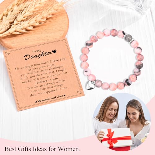 Image of Mothers Day Gifts for Daughter, Graduation Back to School Christmas Valentines Day Easter Stocking Basket Stuffers Birthday Gifts Beaded Bracelet Jewelry Gifts for Daughter Women Teen Tween Girls Her