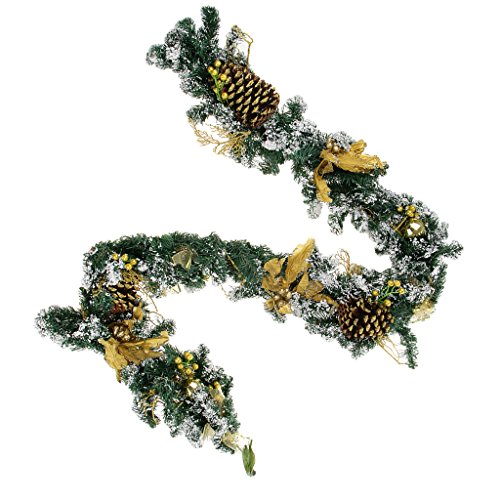 menolana 2 M Guirlanda de Natal Pinho Artificial para Decorações de Natal Roxo - Ouro