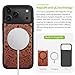 Carveit Magnetic Wooden Case for iPhone 17 Pro Case, Wood Artisan Engraved & Black Soft TPU Shockproof Cover, Compatible with MagSafe Wireless Chargers (The Maya Calendar) Rosy