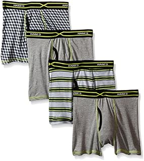 Hanes Boys' 4-Pack X-Temp Boxer Brief, Assorted, Large