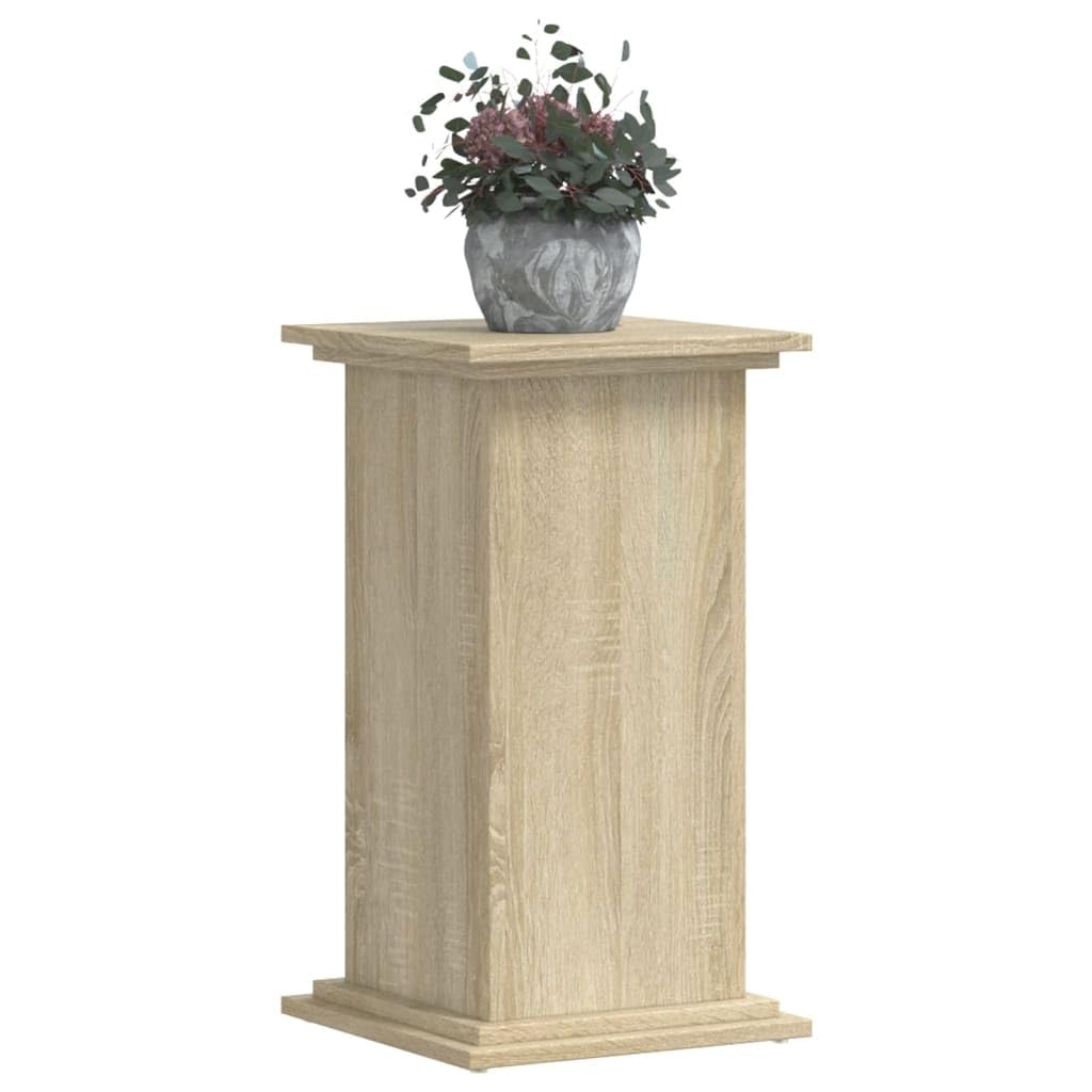 Supporto per piante in rovere Sonoma, 33 x 33 x 60 cm, colonna per fiori in legno, sgabello stabile per vasi di fiori, moderno sgabello per fiori per piante e decorazione per interni