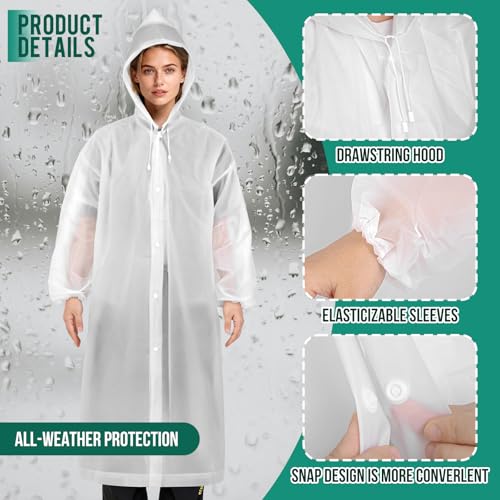 Aolegoo 2 Stück Regenponcho, Wiederverwendbarer, Tragbarer Unisex-Regencape für Fahrrad, Wandern, Camping, Ausflug, Angeln, Konzert, Stadion, Festival (Gelb)