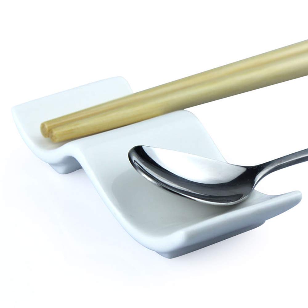 Ceramic Chopsticks Rest Rack Set of 12pcs,Chinese Style Dinner Spoon Stand Knife Fork Holder Porcelain Chopsticks Stand