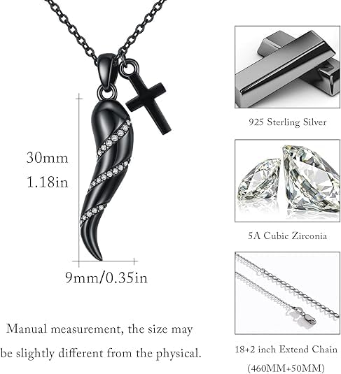 Italian Horn Necklace for Men S925 Sterling Silver Cornicello Necklace Women Italian Pepper Amulet ltalian horn charm Amulet Jewelry Gifts for Men Women - Image 2