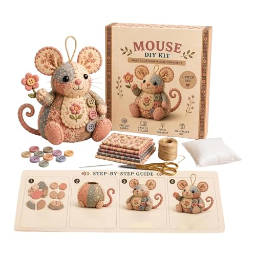 Kit de iniciación de arte de aguja: paquete de diseño de a mano, herramienta de bordado de patrón simple, encantador proyecto de decoración de animales para una experiencia relajante de