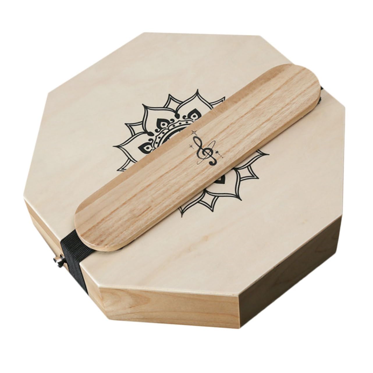 Toyvian Mały Cajon Bębenek Podróżny Oktagonalny Bęben Akustyczny z Trzema Dźwiękami Mandala Artystyczny Bęben Perkusyjny dla Początkujących i Muzyków