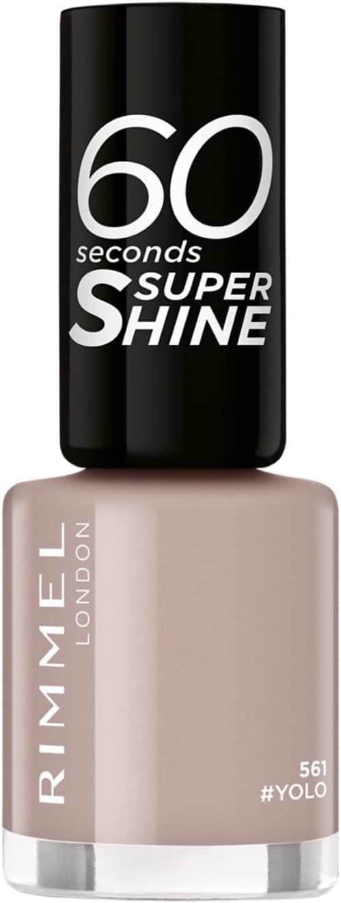 Rimmel London Colour Your Way 60 Seconds Super Shine Nail Polish - Quick Drying - Resists Chips & Fading, Lasts Up To 10 Days - Precise Application In One Stroke - 561 Yolo, 8 ml