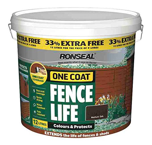 Ronseal One Coat Fencelife 9L Plus 33% Medium Oak