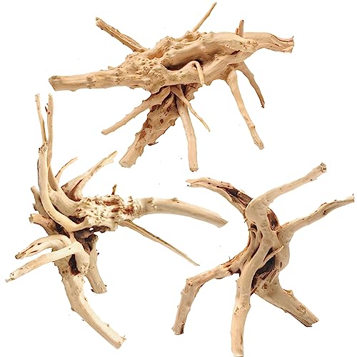 Hiwzitar Natural Driftwood For Aquarium Fish Tank Decor Spider Wood Branch 7-12'' Length 3 Pieces #TOP4