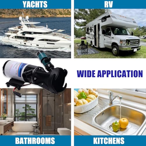 Image of RANSOTO RV Macerator Pump 12V 12GMP Self-Priming RV Waste Pump Quick Release Sewage Pump for Marine, Campers, Kitchen, Bathroom, RV