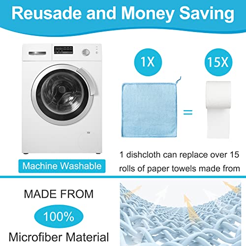 Buedm 12 Pack Microfiber Cleaning Cloth, Reusable Nanoscale Fish Scale Cleaning Cloth For Glass, Dishes, Mirrors, Stainless Steel Appliances, Etc. #TOP6